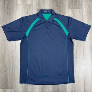 Nike Golf FitDry, 1/4 Zip Polo. Navy and Teal. XL